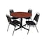 Cain Cain Round Table & Chair Set, Wood, Metal, Vinyl Top, Cherry TB48RNDCH29BK - alternate 1